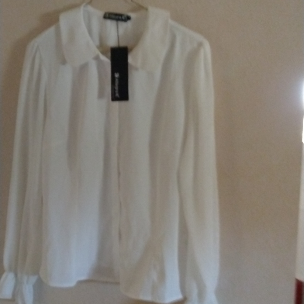Allegra K White Blouse - Picture 1 of 6